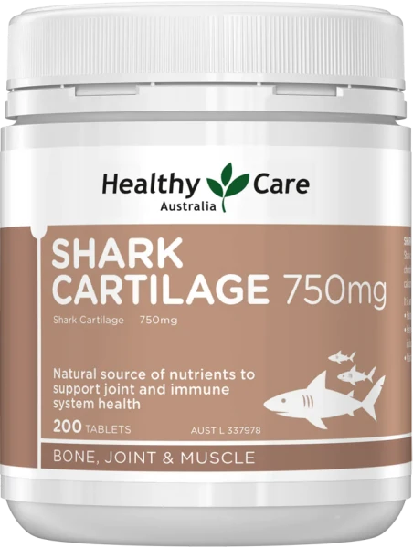 Viên Uống Sụn Vi Cá Healthy Care Shark Cartilage 750mg 200 Viên