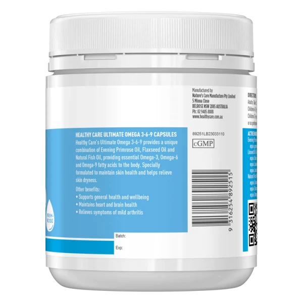 Viên Uống Hỗ Trợ Tim Mạch Healthy Care Omega 3-6-9 Ultimate 200 Viên