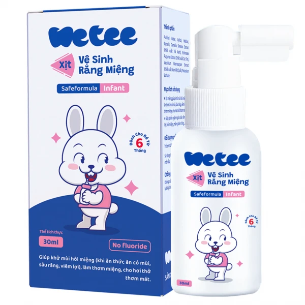 Xịt vệ sinh răng miệng Wetee hằng ngày cho bé từ 6 tháng 30ml
