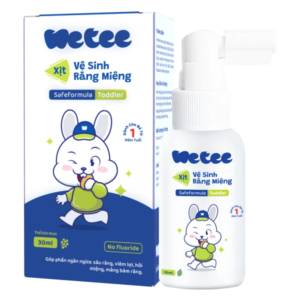 Xịt vệ sinh răng miệng Wetee hằng ngày cho bé từ 1 tuổi 30ml