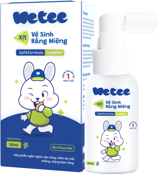 Xịt vệ sinh răng miệng Wetee hằng ngày cho bé từ 1 tuổi 30ml