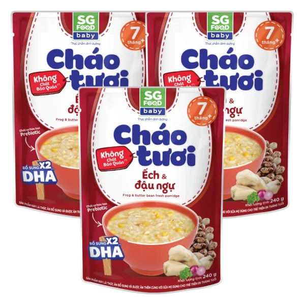 Combo 3 Cháo tươi baby ếch đậu ngự 240g SGF