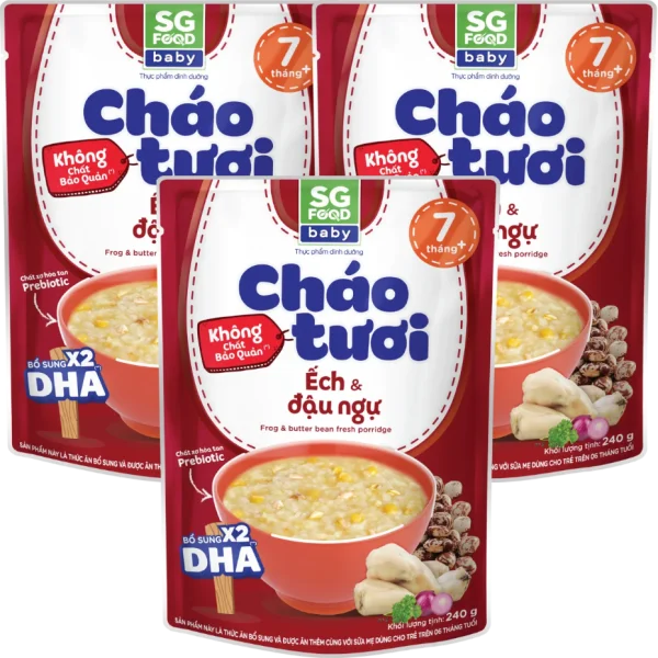 Combo 3 Cháo tươi baby ếch đậu ngự 240g SGF