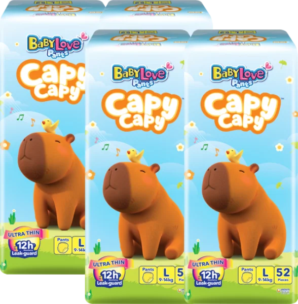 Combo 4 Tã quần Babylove Capy Capy L52 Miếng