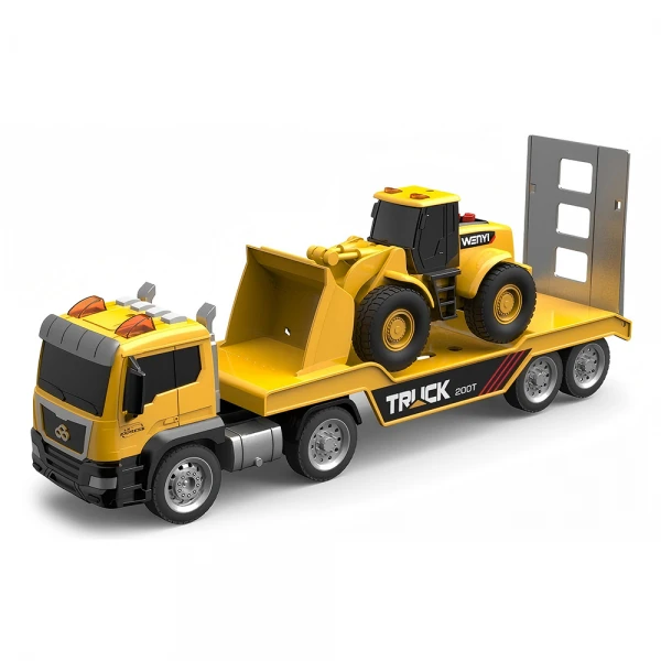 Xe tải lớn chở xe xúc cao cấp có âm thành đèn YN677503 C512 (Vàng)