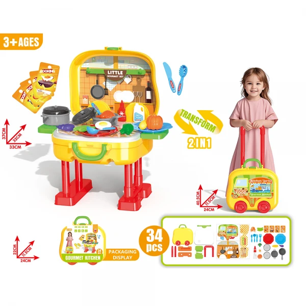 Vali ô tô kéo 2in1 nhập vai nhà bếp YN650959 C512 (Vàng)