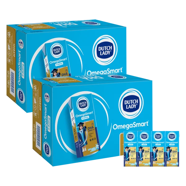 2 Thùng Sữa Dinh Dưỡng Dutch Lady OmegaSmart Ít Đường 180ml (lốc 4 hộp)