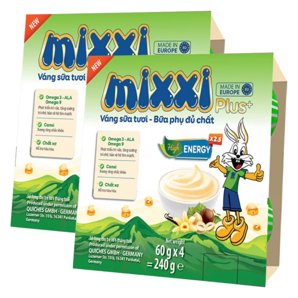 Combo 2 Váng sữa Mixxi - Vanila Plus 75g - Lốc 4