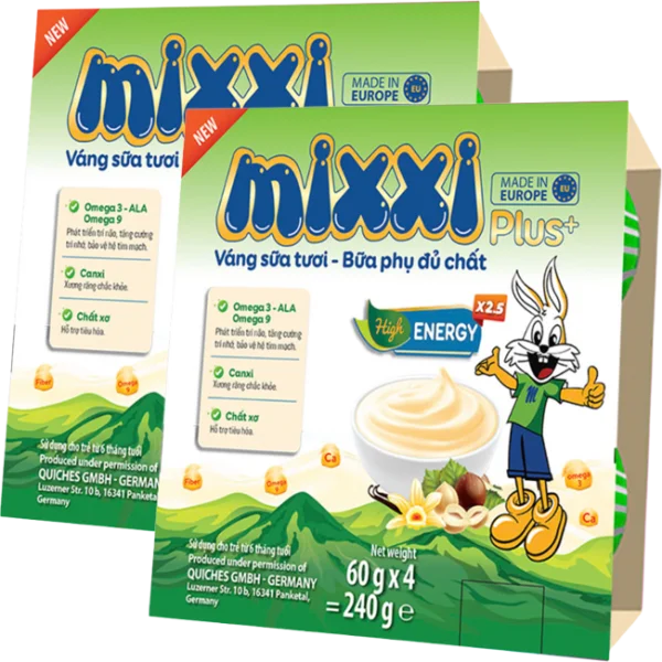 Combo 2 Váng sữa Mixxi - Vanila Plus 75g - Lốc 4