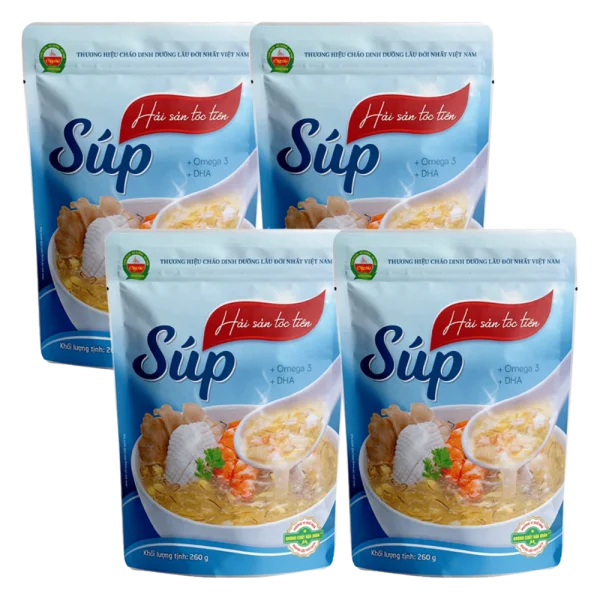 Combo 4 S&uacute;p hải sản t&oacute;c ti&ecirc;n C&acirc;y Thị 260g