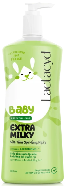 Sữa tắm gội trẻ em hàng ngày bảo vệ và nuôi dưỡng da và tóc bé Lactacyd STG Extra Milky 800ml