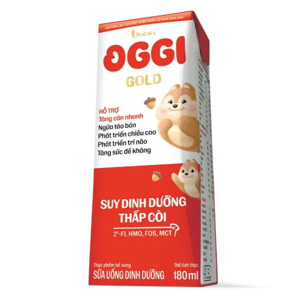 Sữa uống dinh dưỡng Oggi Gold 180ml, lốc 4 hộp (trên 1 tuổi)