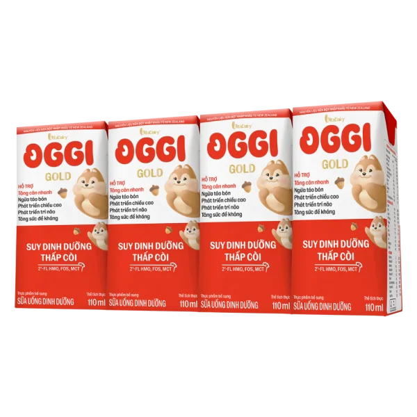 Sữa uống dinh dưỡng Oggi Gold 110ml, lốc 4 hộp (trên 1 tuổi)