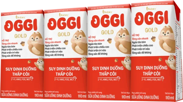 Sữa uống dinh dưỡng Oggi Gold 110ml, lốc 4 hộp (trên 1 tuổi)