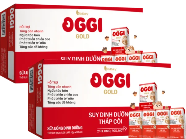 Combo 2 thùng Sữa uống dinh dưỡng Oggi Gold 110ml, lốc 4 hộp (trên 1 tuổi)