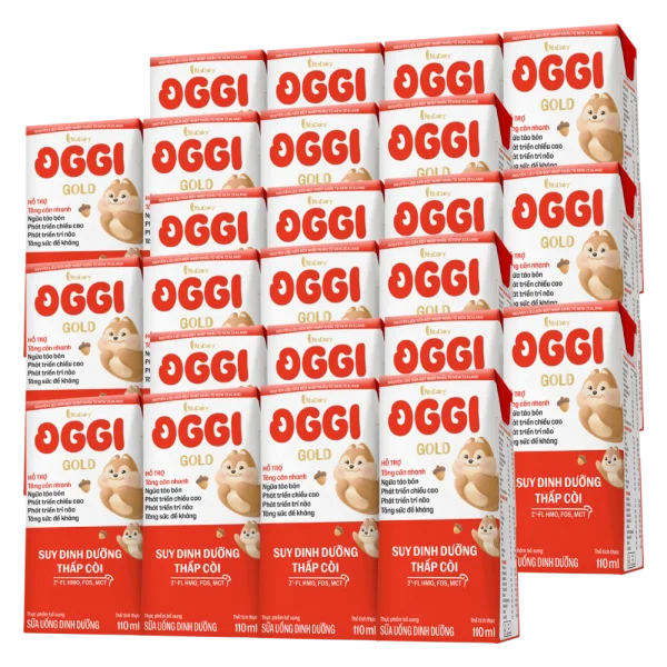 Combo 6 lốc Sữa uống dinh dưỡng Oggi Gold 110ml, lốc 4 hộp (trên 1 tuổi)