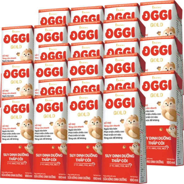 Combo 6 lốc Sữa uống dinh dưỡng Oggi Gold 180ml, lốc 4 hộp (trên 1 tuổi)