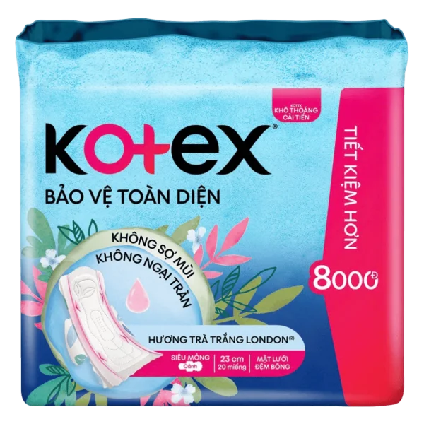 Băng vệ sinh Kotex Bảo Vệ Toàn Diện 23cm (20 miếng)