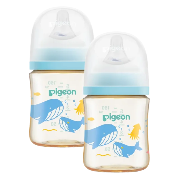 Combo 2 Bình Sữa Pigeon PPSU Softouch Baby-Friendly World 160ml, đại dương(SS)