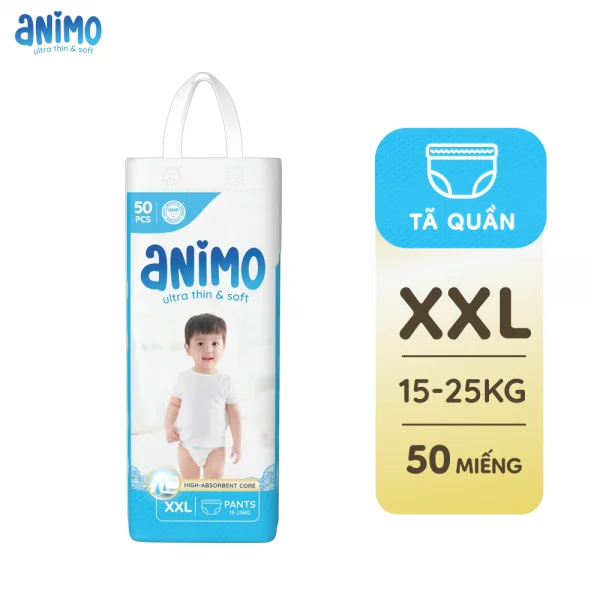 Tã Quần Animo Siêu Mềm Thoáng (XXL, 50 miếng)