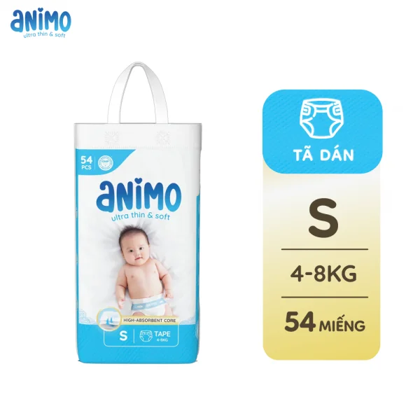 T&atilde; d&aacute;n Animo Si&ecirc;u Mềm Tho&aacute;ng (S, 54 miếng)