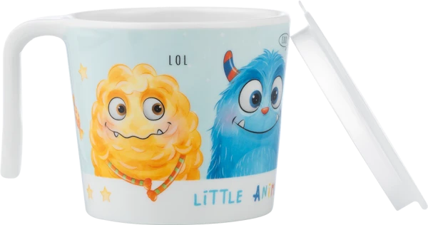 Cốc uống nước có nắp đậy melamine cao cấp Animo (240ml, 1010, monster party)
