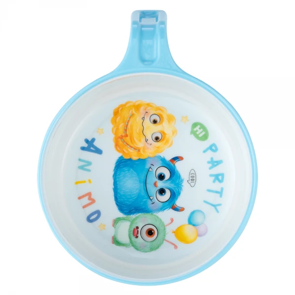 Bát ăn dặm melamine cao cấp Animo (S1302, 1 tay cầm, monster party)