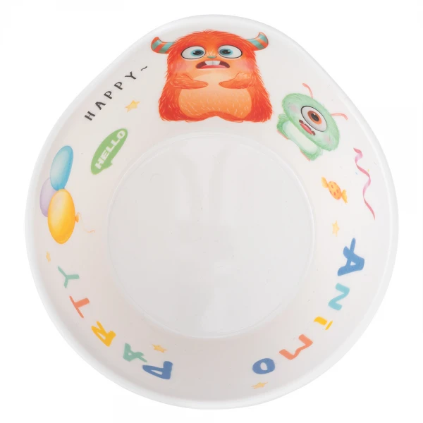 Bát ăn dặm melamine cao cấp Animo (W6015, tròn, monster party)