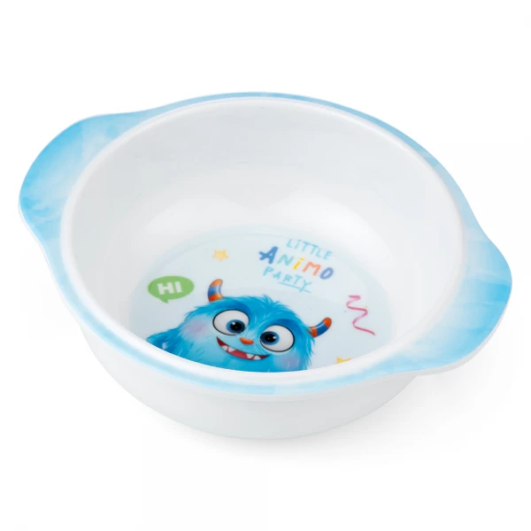 Bát ăn dặm melamine cao cấp Animo (W6082, tay cầm, monster party)