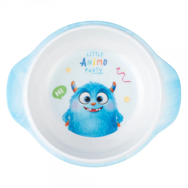 Bát ăn dặm melamine cao cấp Animo (W6082, tay cầm, monster party)