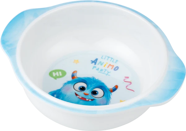 Bát ăn dặm melamine cao cấp Animo (W6082, tay cầm, monster party)