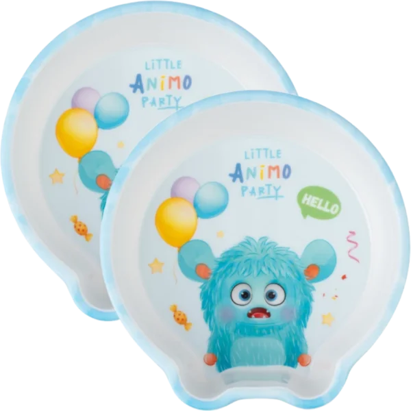 Combo 2 Bát ăn dặm melamine cao cấp Animo (W6026, tai gấu, monster party)