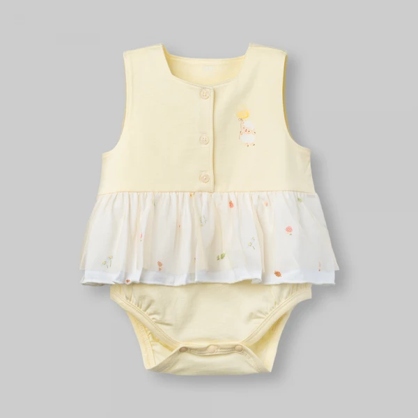 Bodysuit bé gái tam giác Animo VD0226005 (0-9M,Kem,NN01)