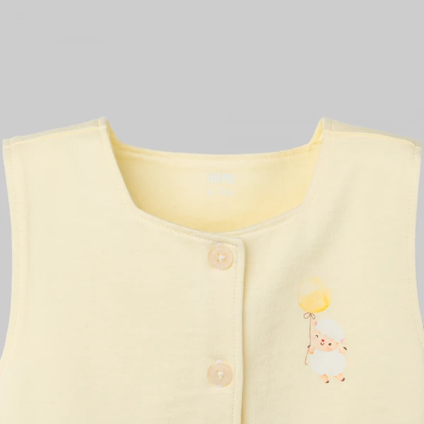 Bodysuit bé gái tam giác Animo VD0226005 (0-9M,Kem,NN01)