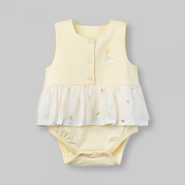 Bodysuit bé gái tam giác Animo VD0226005 (0-9M,Kem,NN01)