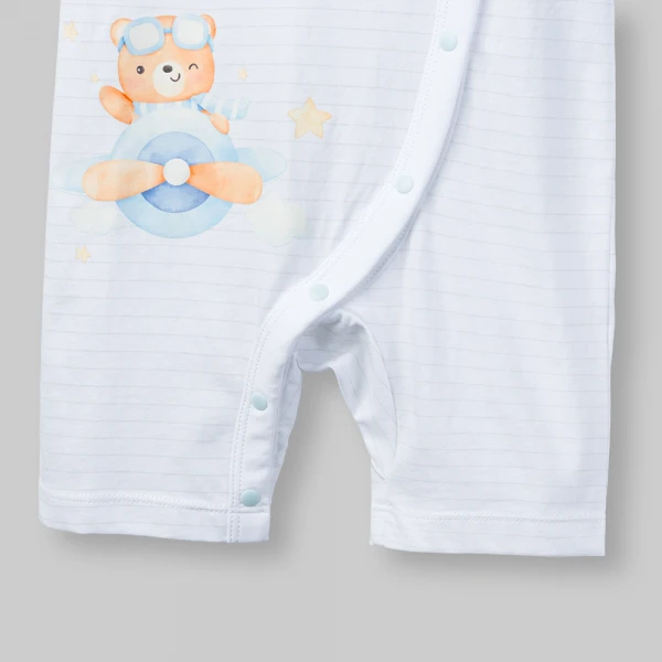 Bodysuit bé trai đùi Animo VD0126004 (0-12M,Trắng - xanh nhạt,NN02)