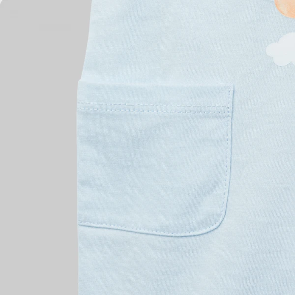 Bodysuit bé trai đùi Animo VD0126003 (0-12M,Xanh nhạt - trắng,NN04)