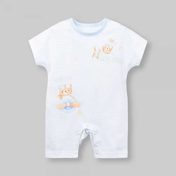 Bodysuit bé trai đùi Animo VD0126001 (0-12M,Trắng)