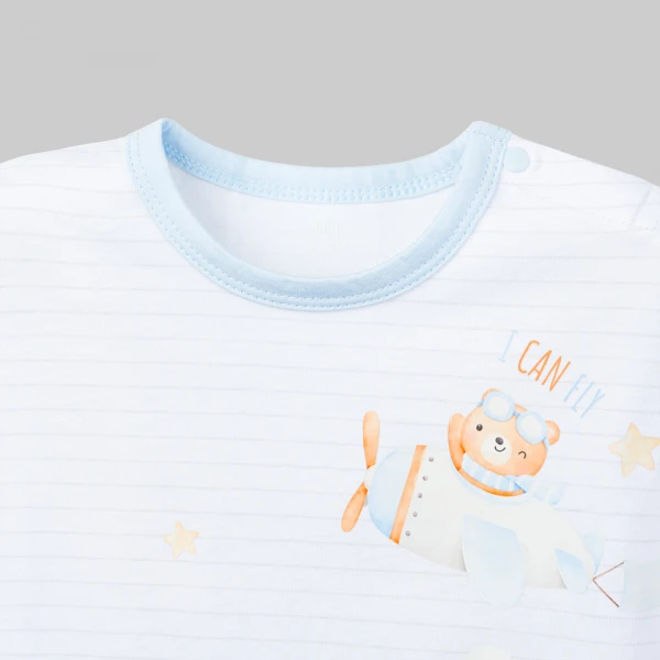 Bodysuit bé trai đùi Animo VD0126001 (0-12M,Trắng)