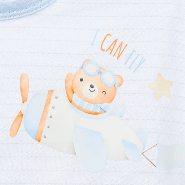 Bodysuit bé trai đùi Animo VD0126001 (0-12M,Trắng)