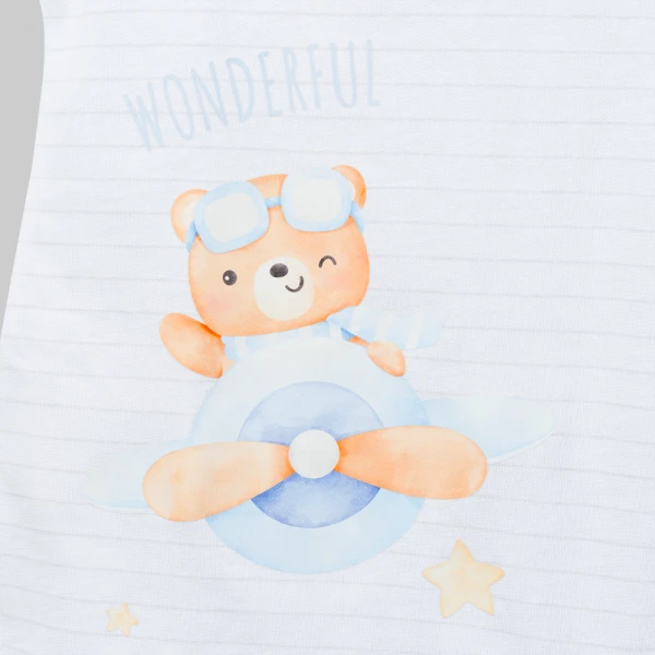 Bodysuit bé trai đùi Animo VD0126001 (0-12M,Trắng)