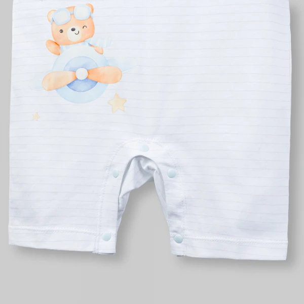 Bodysuit bé trai đùi Animo VD0126001 (0-12M,Trắng)