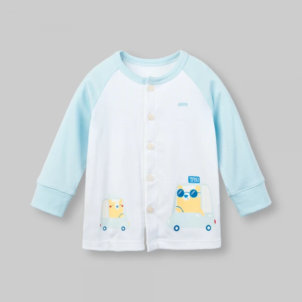 Set 2 bộ kháng khuẩn modal dài Animo VD0126021 (0-24M,Trắng-biển nhạt,NN06)