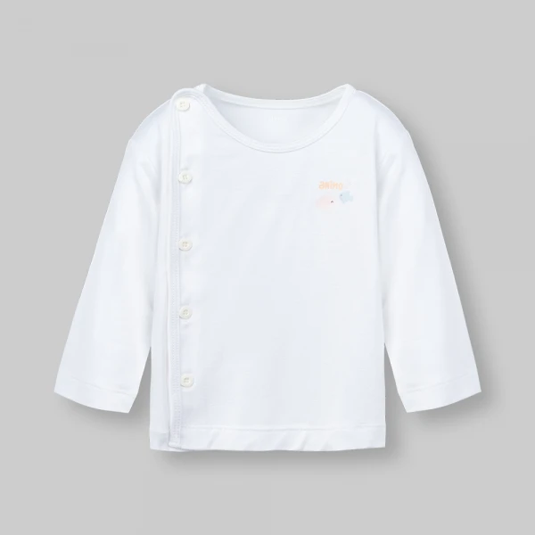 Set 2 áo sơ sinh cài chéo tay dài Animo Easy KV0126059 (NB-9M,Trắng)
