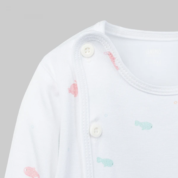 Set 2 áo sơ sinh cài chéo tay dài Animo Easy KV0126059 (NB-9M,Trắng)