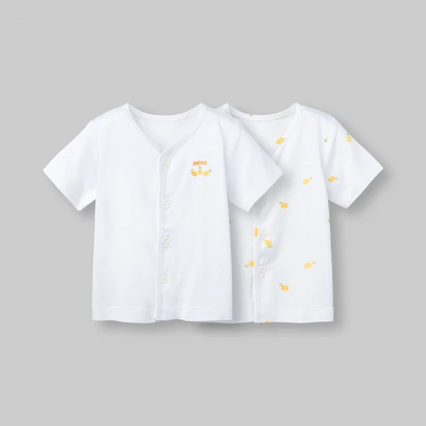 Set 2 áo sơ sinh cài giữa tay ngắn Animo Easy KV0126060 (NB-9M,Trắng)