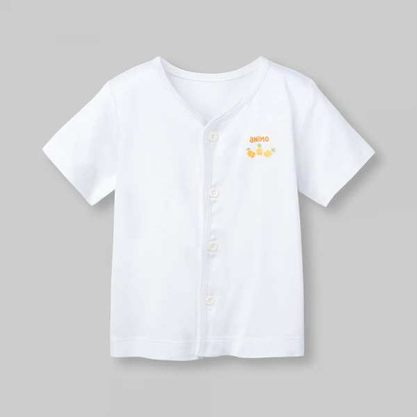 Set 2 áo sơ sinh cài giữa tay ngắn Animo Easy KV0126060 (NB-9M,Trắng)
