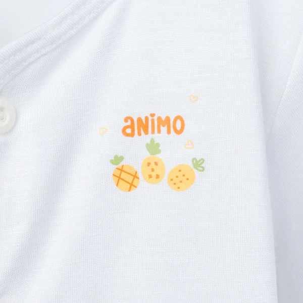 Set 2 áo sơ sinh cài giữa tay ngắn Animo Easy KV0126060 (NB-9M,Trắng)
