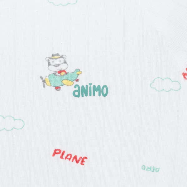 Set 2 bộ kháng khuẩn modal ngắn Animo BMC1125058 (0-24M,Trắng-xanh mint tươi,TT06)