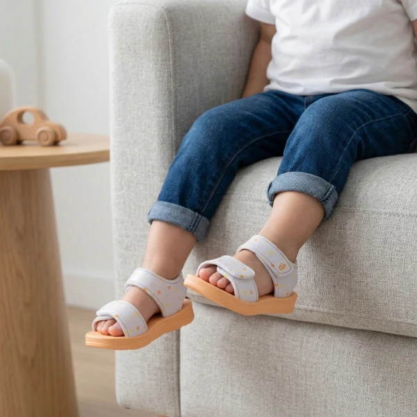 Sandal bé gái Animo A2604_JK004 (17-21,Cream/ Kem)